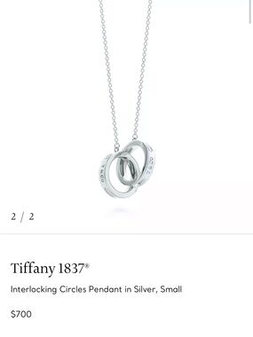 Tiffany & Co Interlocking Circles Pendant in Silver, Small